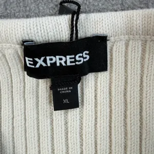 EXPRESS Women's XL Ribbed Knit Strapless Sweetheart Neckline Tube Top Ivory thumbnail 4