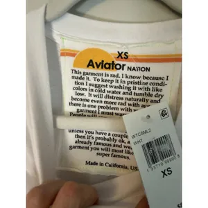 Aviator Nation Smiley Tee Short Sleeve T-shirt Yellow White Size XS $83 thumbnail 4