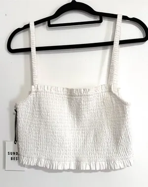 Aritzia Sunday Best Smocked Tank Top Medium thumbnail 1
