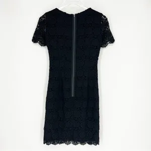 Reiss Swift Guipure Lace Short Sleeve Cocktail Shift Mini Dress Women's‎ 0 Black thumbnail 3