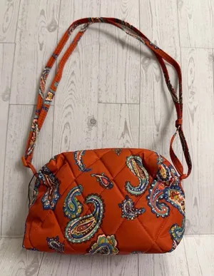 Vera Bradley Camera‎ Crossbody Bag Purse Lightweight Burnt Orange Manor Paisley thumbnail 1