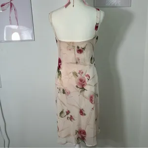 Maurices Deadstock Floral Cream‎ Rose Vintage Y2K Midi Dress Womens Medium thumbnail 4