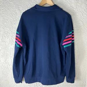 Land’s End Serious Sweats Striped Long Sleeve Collared Pullover Sweatshirt thumbnail 2