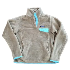 PATAGONIA Women's Re-Tool Snap-T Pullover Brown Tan Blue Size Small Winter Coat thumbnail 2