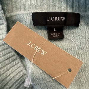 J Crew Puff Sleeve Merino Alpaca Crew Neck Sweater Size L Green Supersoft Yarn thumbnail 4