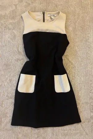 Forever 21 black and white color block mini dress thumbnail 1