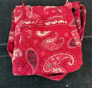 Vera Bradley Red Paisley Quilted Crossbody Bag thumbnail 1