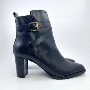 Giani Bernini Ninha Booties Size 10 Black Block Heel Buckle Dress Boots NWOB thumbnail 4
