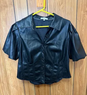 Bagatelle Faux Black Leather Model off duty top thumbnail 2