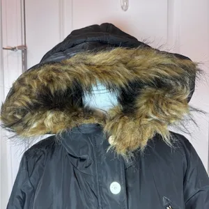 Rocawear ArcticBlast Puffer Parka w/ Fur Hood & Rhinestone Winter Ski Black M thumbnail 2
