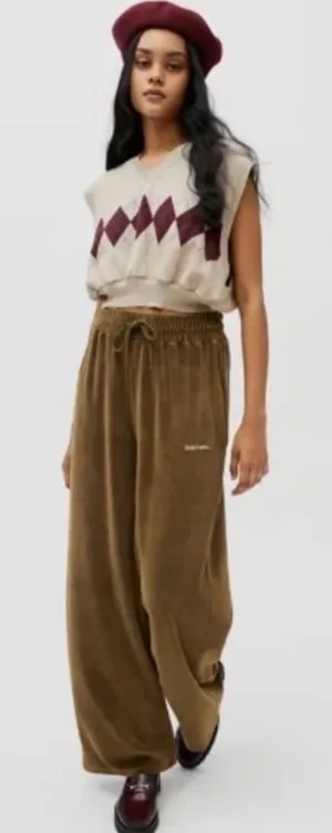 Iets Frans Urban Outfitters Velvet Green Olive Khaki Pants thumbnail 1
