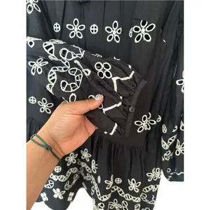 H&M Studio Cotton Eyelet Embroidery Mini Dress Size L thumbnail 3