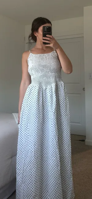 Boutique NWT MAXI polka dot dress large thumbnail 1