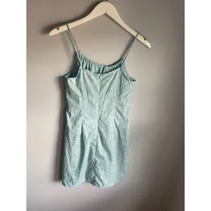 Vintage Roxy Y2K Blue Floral Cotton Mini Dress Empire Waist Made in USA Y470AST1 thumbnail 4