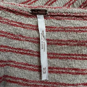 Free People Frida Floral Embroidered Striped Wrap Gauzy Knit Tank Top, Sz Medium thumbnail 9