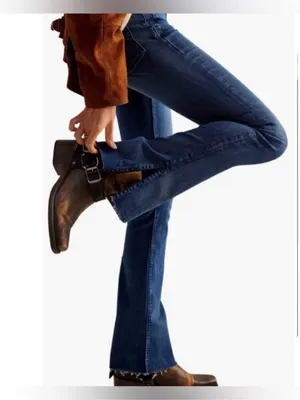 Free People We The Free Level Up‎ High Rise Slit Slim Flare Jeans Size 30 thumbnail 3