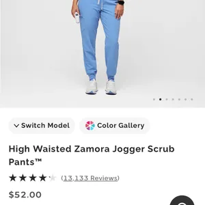 FIGS Women's high waisted Jogger scrub pant- Ceil blue thumbnail 3