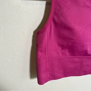 J. Crew Women's Sculpt Stretch High Sports Bra Hot Pink Magenta Crewneck Long‎ thumbnail 5