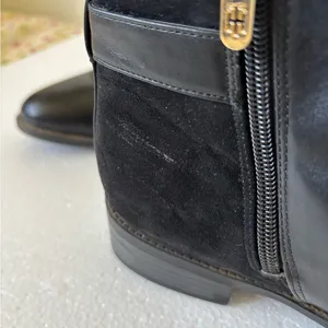 Tommy Hilfiger Black Leather and Suede Ankle Booties Witchy size 8M thumbnail 9