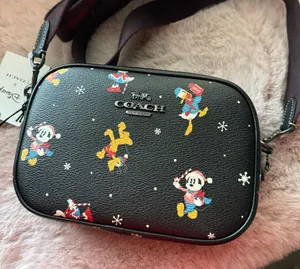 Coach Disney X Mini Jamie Camera Bag with Holiday Print Black Multi CN027 thumbnail 2