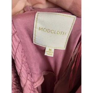 ModCloth Maxi Dress Womens Medium Pink Excellent‎ Pleated Chiffon V-Neck Formal thumbnail 6