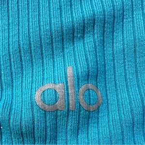 ALO Yoga Wellness Bra in Blue Splash Size Small Ribbed thumbnail 7