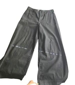 Anthropologie Pilcro Black Denim Wide‎ Leg Pants Size: 28 thumbnail 1