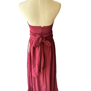 Birdy Grey - NWT Grace Chiffon Cabernet Strapless Bridesmaid Gown Sz XS thumbnail 5