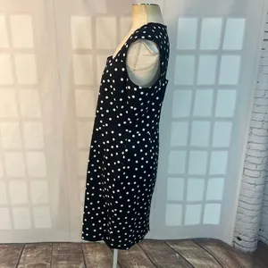 White House Black Market NWT Black And White Polka Dots Sheath Dress Size 12 thumbnail 6