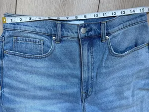 Evereve Ever Seamed Medium Blue Barrel Leg Jeans Size 30 High Rise Ankle Length thumbnail 12