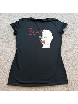 Fruit of the Loom The Voiceless Project Women’s Black T-Shirt Medium Advocacy Social Awareness thumbnail 2