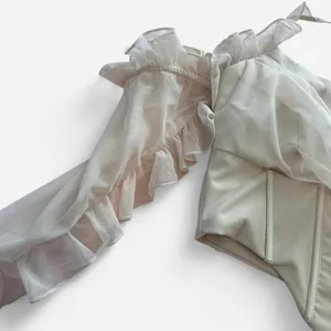 Oh Polly Romantic Ruffle Corset Crop Top Size 4 Coquette Balletcore thumbnail 4