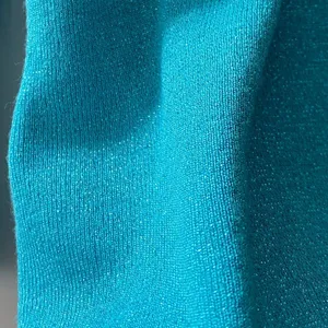 Susan Bristol Y2K Vintage Shimmer Top Sparkle Knit Medium Long Sleeve Stretch Teal Blue Bratz thumbnail 5