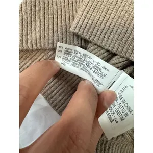 Zara Ribbed Long Sleeve Crop Top Brown Size M Crew Neck Knit Casual thumbnail 7