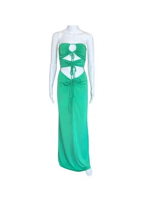 Kikiriki Cut Out Maxi Dress Green Size Medium NWT thumbnail 4