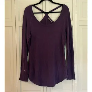 Athleta purple scoop neck cross back blouse small thumbnail 9