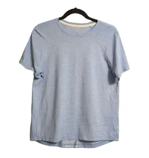 Lululemon Blue Heather Crew Neck Raglan Sleeves Athletic T-Shirt L (est) thumbnail 1