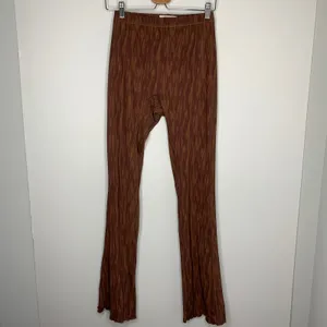 House of CB Erin Mesh Chocolate Brown Print Flare Pants Womens Small thumbnail 4