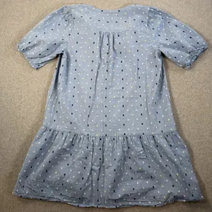 LOFT Women's Medium Blue Swiss Dot Chambray Button Front Dress Short Sleeve thumbnail 9