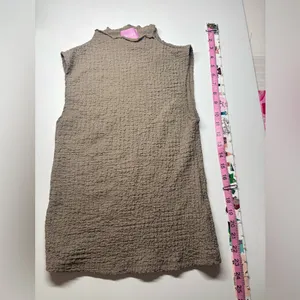 Sleeveless Textured Knit Dress in Taupe Muse Republic Clothing thumbnail 3