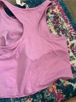 Lululemon Pink Ribbed Tank Top - Women’s Sleeveless Crop thumbnail 6