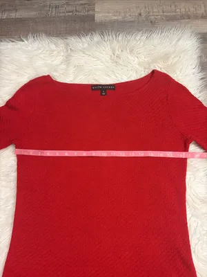 Ralph Lauren black label textured woven linen tunic sweater bateau neckline M thumbnail 5