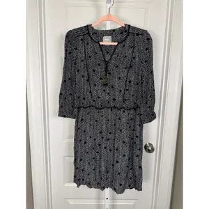 Maeve Anthropologie Black & White Polka Dot‎ Dress Artsy Boho Parisian thumbnail 2