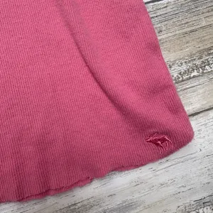 Y2K Abercrombie & Fitch Lace Tank Top Camisole Sz M Pink Stretch Ribbed Coquette thumbnail 5