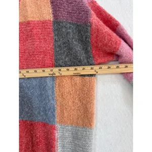 Easel Los Angeles Patchwork Open Front Cardigan Multicolor Oversized Sweater S thumbnail 4