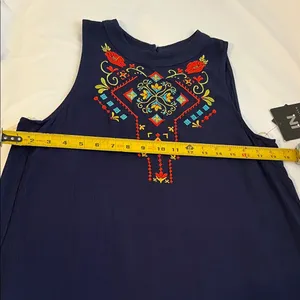 I.N. San Francisco Navy Embroidered Blouse thumbnail 9