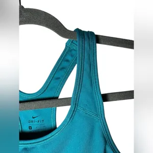 Nike Dri-FIT‎ Swoosh Sports Bra S Teal Blue Racerback Workout Athletic thumbnail 3