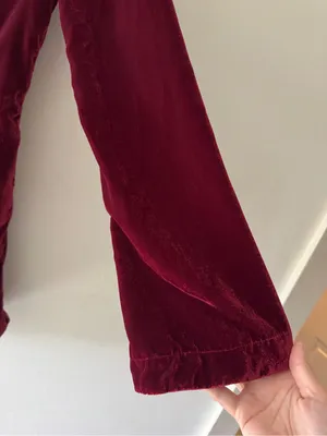 Free People Linney Velvet Minidress in Cabernet Burgundy‎ thumbnail 7