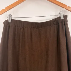 Bagatelle Linen Blend Midi Brown Skirt Sz L Boho Lagenlook Coastal Button Front thumbnail 6
