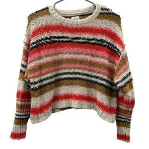 Billabong Easy Going Multicolor Chunky Knit Long Sleeve‎ Cropped Sweater Sz XS thumbnail 3